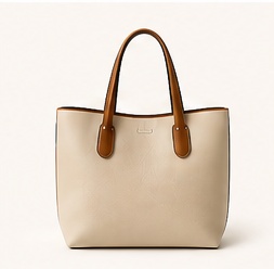 Cream Leather Tote Bag